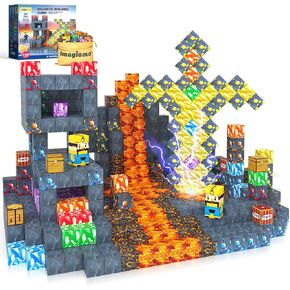 100pcs Dinosaur Toys Magnetic Clics-Build Mine Magnet World Dinosaur Mine Adventure ، وألعاب الأطفال الجوراسيين الإبداعية لـ 3-5 5-7 8-12 Boy in Kuwait