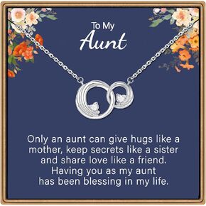 هدايا قلادة IEFLIFE للنساء - قلادة دائرة متشابكة من الذهب الأبيض 14K من أجل ابنة أمي ، هدايا قلادة دائرة للنساء الأصدقاء ، هدية عيد ميلاد للمرأة مجوهراتها in Kuwait