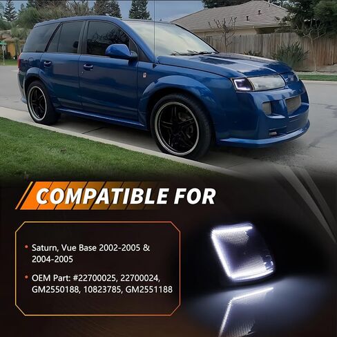 الإشارة الأمامية لوقوف الإشارة الإشارة المتوافقة مع Saturn Vue Base 2002 2003 2004 2005 ، [DOT] [IP67 مقاوم للماء] مصابيح زاوية جانبية Amber LED ، 2 أجهزة كمبيوتر ، عدسة واضحة in Kuwait
