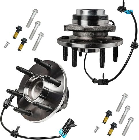 Detroit Axle - 2WD Front Wheel Bearing Hubs Kit for Chevy GMC Silverado Sierra Suburban Yukon XL Avalanche 1500 Tahoe Express Savana 2500 Escalade, 2 Wheel Bearings 2 Bolts Mounting Replacement 6 Lugs in Saudi Arabia