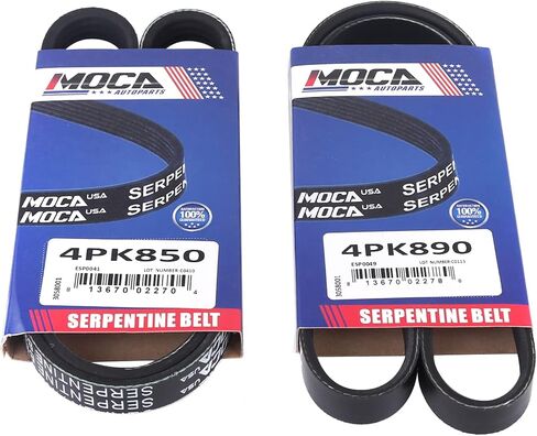 MOCA 4PK850 و 4PK890 2 PCS EPDM Serpentine BITS FITS 2007 2008 2008 2010 2011 2012 FOR HYUNDAI ELANTRA 2.0L 1975CC L4 GAS DOHC بشكل طبيعي in Saudi Arabia