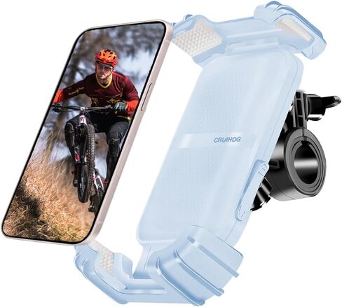 Bike Phone Holder,Motorcycle Bicycle Handlebar Phone Mount,360°Rotation Silicone Wrapped Phone Clamp,One-Touch Quick Lock Scooter Stroller Phone Clip,for 4.7-6.8" Phones,Thick Cases Friendly in Saudi Arabia