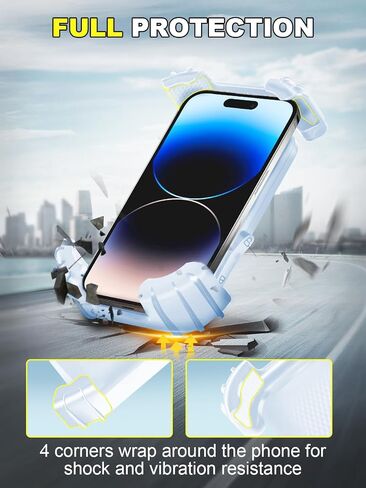 Bike Phone Holder,Motorcycle Bicycle Handlebar Phone Mount,360°Rotation Silicone Wrapped Phone Clamp,One-Touch Quick Lock Scooter Stroller Phone Clip,for 4.7-6.8" Phones,Thick Cases Friendly in Saudi Arabia