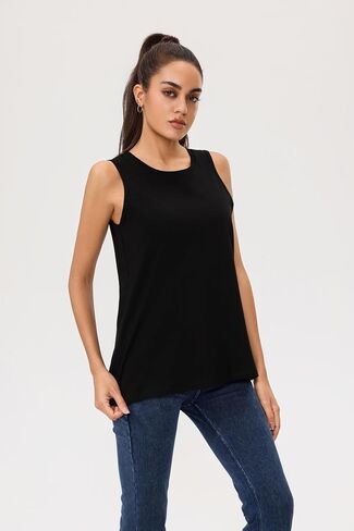 Tank Top for Women Loose Summer Casual Sleeveless Crewneck Shirt in Saudi Arabia