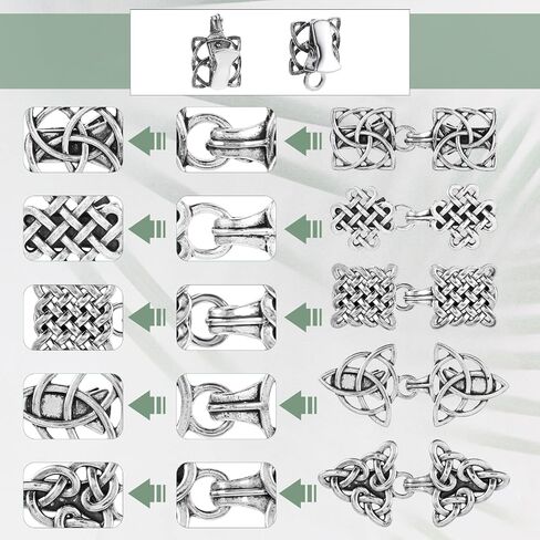 Hpmjz 5 Pcs Vintage Sweater Swirl Cape Cloak Clips Retro Cardigan Clasp Clips Retro Collar Brooches and Silver Shawl Pins for Dress Collar Dress Shirt Button for Girl Women in Saudi Arabia