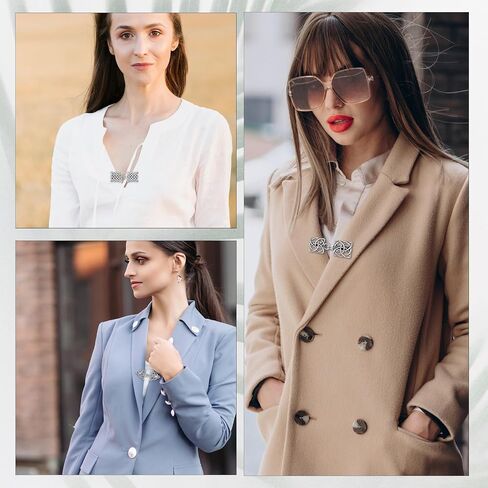 Hpmjz 5 Pcs Vintage Sweater Swirl Cape Cloak Clips Retro Cardigan Clasp Clips Retro Collar Brooches and Silver Shawl Pins for Dress Collar Dress Shirt Button for Girl Women in Saudi Arabia
