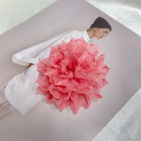 Dainty Lace Flower Large Brooch Lapel Pins Handmade Fabric Sunflower Brooches Pin Classic for Women Wedding Party Dance Banquet Dress Suit Clothes Accessories Jewelry Gifts 110mm in Saudi Arabia