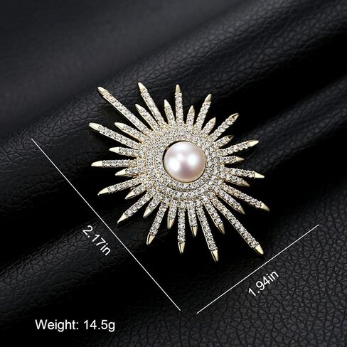 Sunflower Brooches and Pins for Women Cubic Zirconia Flower Brooch for Clothes Sunflower Rhinestone Brooch Pins Floral Pin Clip Lapel Crystal Jewelry in Saudi Arabia