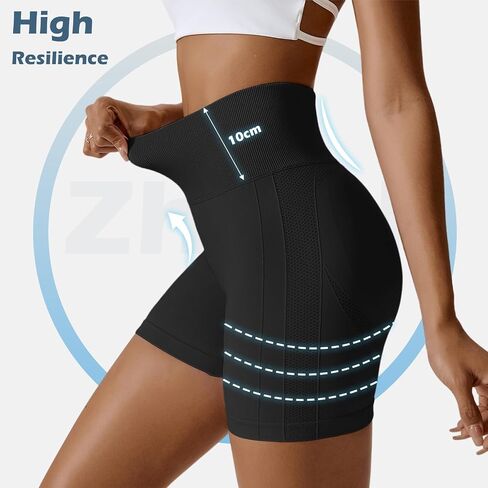 Workout Shorts Women Tummy Control High Waisted Scrunch Butt Lifting Gym Seamless Booty Biker Shorts for Yoga Sports in Saudi Arabia