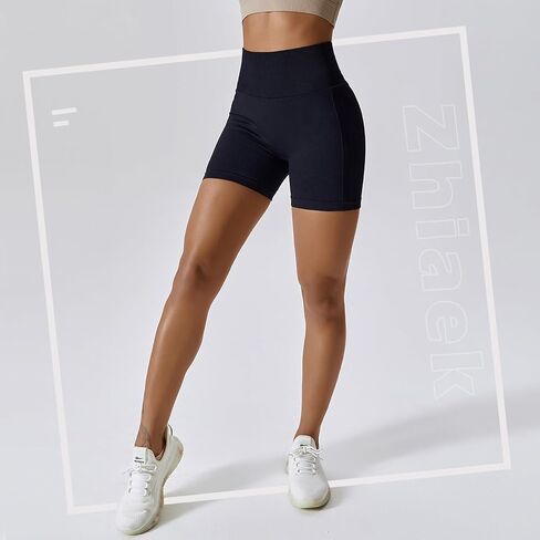 Workout Shorts Women Tummy Control High Waisted Scrunch Butt Lifting Gym Seamless Booty Biker Shorts for Yoga Sports in Saudi Arabia