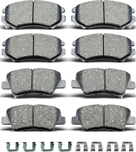 Ceramic Front Rear Brake Pads With Clips Fit For 2010 For Hyundai Elantra,2008-2010 For Hyundai Sonata,2010-2011 For Hyundai Azera,2007-2009 For KIA Amanti,2010-2013 For Kia Soul D924 D1313 in Saudi Arabia