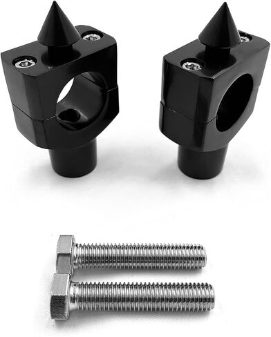 XKMT-Black Spike head ROUND 1" Handlebar Pullback Riser Clamp Compatible With H-D Kawasa Suzu [B00YWCA39U] in Saudi Arabia