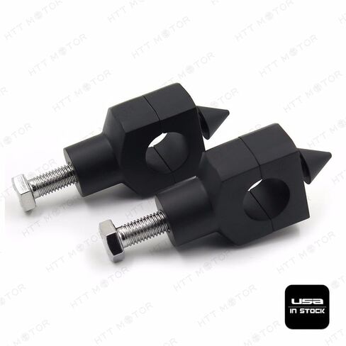 XKMT-Black Spike head ROUND 1" Handlebar Pullback Riser Clamp Compatible With H-D Kawasa Suzu [B00YWCA39U] in Saudi Arabia