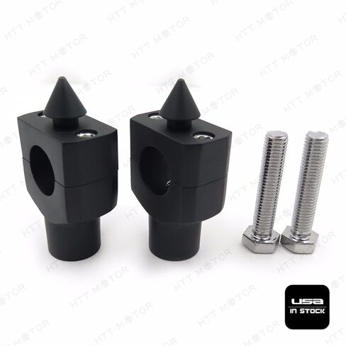 XKMT-Black Spike head ROUND 1" Handlebar Pullback Riser Clamp Compatible With H-D Kawasa Suzu [B00YWCA39U] in Saudi Arabia