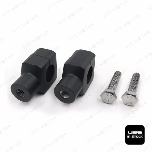 XKMT-Black Spike head ROUND 1" Handlebar Pullback Riser Clamp Compatible With H-D Kawasa Suzu [B00YWCA39U] in Saudi Arabia