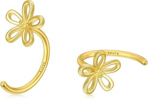 أقراط صلب 14K ذهبية HAGGIE HOUP OPAL/Butterfly/Infinity/Heart/Cross/Triangle/Lightning/Daisy Cute Hug Hup أقراط للنساء هدية مجوهرات راقية كل يوم لها in Kuwait