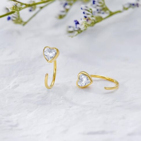 أقراط صلب 14K ذهبية HAGGIE HOUP OPAL/Butterfly/Infinity/Heart/Cross/Triangle/Lightning/Daisy Cute Hug Hup أقراط للنساء هدية مجوهرات راقية كل يوم لها in Kuwait