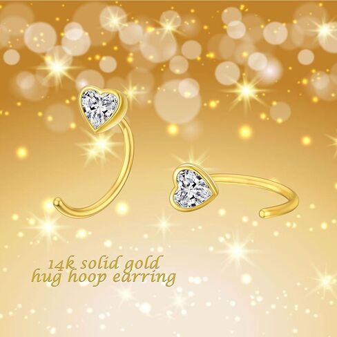 أقراط صلب 14K ذهبية HAGGIE HOUP OPAL/Butterfly/Infinity/Heart/Cross/Triangle/Lightning/Daisy Cute Hug Hup أقراط للنساء هدية مجوهرات راقية كل يوم لها in Kuwait