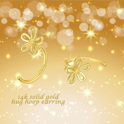 أقراط صلب 14K ذهبية HAGGIE HOUP OPAL/Butterfly/Infinity/Heart/Cross/Triangle/Lightning/Daisy Cute Hug Hup أقراط للنساء هدية مجوهرات راقية كل يوم لها in Kuwait