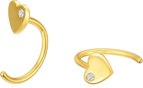 Solid 14K Gold Half Huggie Hoop Earrings Opal/Butterfly/Infinity/Heart/Cross/Triangle/Lightning/Daisy Cute Hug Hoop Earrings for Women Everyday Fine Jewelry Gift for Her in Kuwait