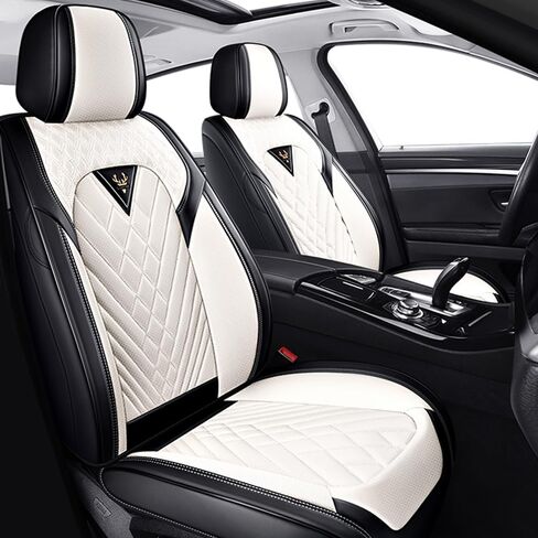 Car Seat Covers for Hyundai Elantra 1999-2025, Premium Nappa Leather Waterproof & Anti-Slip, Full Coverage Customized fit Hyundai Elantra Seat Covers Full Set (5 Seats Standard,Black-Gray) in Saudi Arabia