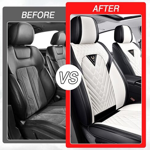 Car Seat Covers for Hyundai Elantra 1999-2025, Premium Nappa Leather Waterproof & Anti-Slip, Full Coverage Customized fit Hyundai Elantra Seat Covers Full Set (5 Seats Standard,Black-Gray) in Saudi Arabia