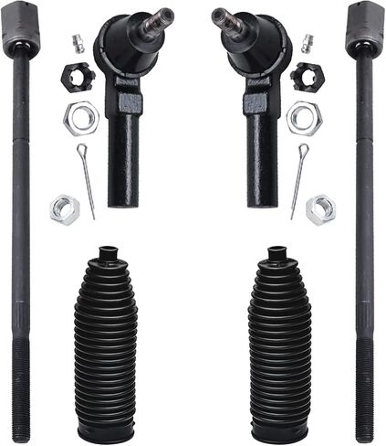 Detroit Axle - 6pc Rods Rods Rods Fors for Ford Windstar 1995-2003 ، 4 Inner & Outer Tie Rod End Links 2 Boots 1996 1997 1998 1999 2000 2001 2002 replication in Saudi Arabia