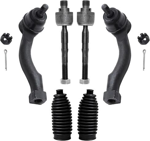 Detroit Axle - 6pc Rods Rods Rods Kit For 2003-2009 Kia Sorento 4 Outer Inner Tie Rod نهايات 2 Tie Rod Boots 2004 2005 2006 2007 2008 in Saudi Arabia