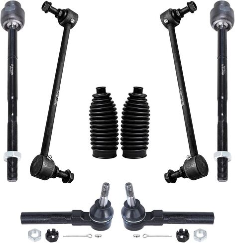 Detroit Axle - Front 8pc Suspension Kit for 2004-2012 Chevrolet Malibu Pontiac G6 Saturn Aura, 2 Sway Bars 4 Tie Rod Ends 2 Boots 2005 2006 2007 2008 2009 2010 2011 Replacement in Saudi Arabia