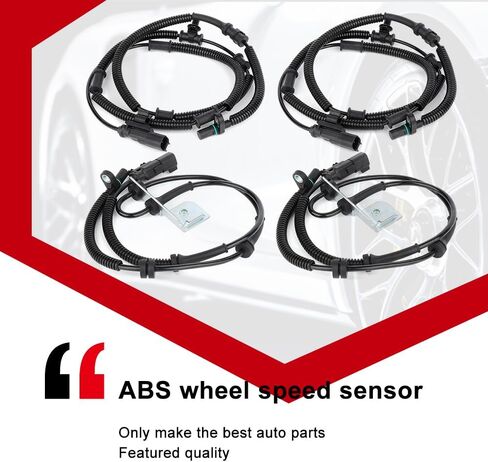 CCIYU 4PCS Front+الخلفية الخلفية اليسرى مستشعر سرعة ABS ملاءمة للفترة 2012-2016 لـ Chrysler Town and Country ، 2012-2017 لـ Dodge Grand Caravan ، 12-15 لـ RAM C/V يحل محل ALS2381 ALS2382 in Saudi Arabia