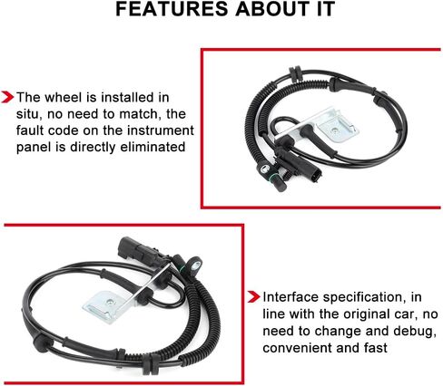 CCIYU 4PCS Front+الخلفية الخلفية اليسرى مستشعر سرعة ABS ملاءمة للفترة 2012-2016 لـ Chrysler Town and Country ، 2012-2017 لـ Dodge Grand Caravan ، 12-15 لـ RAM C/V يحل محل ALS2381 ALS2382 in Saudi Arabia