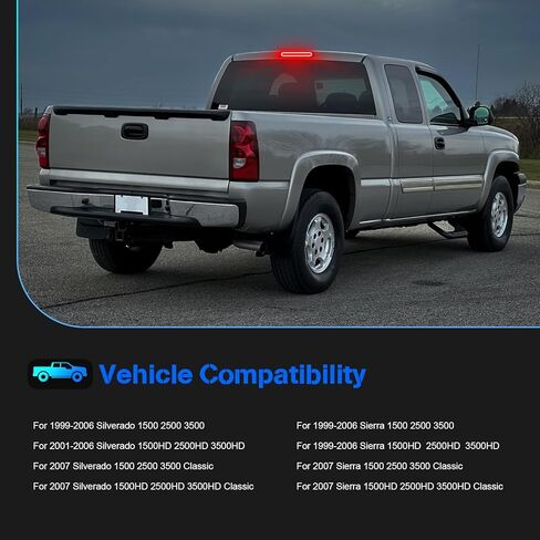 LED 3RD BRAKE LIGHT بديل لعام 1999-2006 Silverado Sierra 1500 2500 3500 HD High Mount Stop Third Brake Light & Cargo Light in Kuwait