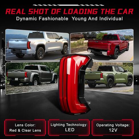 LED Tail Light Assembly متوافق مع 2022 2023 2024 Toyota Tundra 3-Pin غير متتابع المصباح الخلفي الخلفي الخلفي بدون استبدال مفتاح الباب الخلفي 81550-0C130 (جانب الركاب الأيمن) in Saudi Arabia