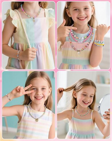 Friendship Bracelet Making Kit 6 Box 120 Colors Clay Beads Heishi Beads Jewelry Making Kit Letter Beads Charms Pearl Cute Chams Holiday Gifts for Girls Adults in Kuwait