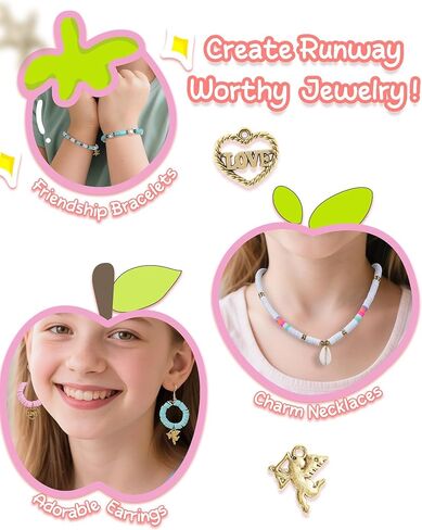 Friendship Bracelet Making Kit 6 Box 120 Colors Clay Beads Heishi Beads Jewelry Making Kit Letter Beads Charms Pearl Cute Chams Holiday Gifts for Girls Adults in Kuwait