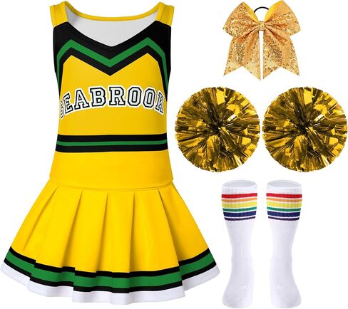 زي المشجع للفتيات ملابس التشجيع للأطفال في فيلم الهالوين مع جورب ربطة عنق بوم in Kuwait