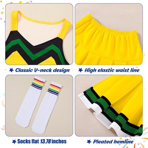 زي المشجع للفتيات ملابس التشجيع للأطفال في فيلم الهالوين مع جورب ربطة عنق بوم in Kuwait