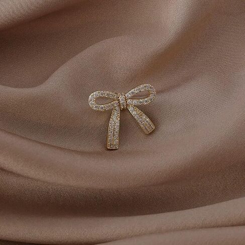 Dainty Bow Knot Brooch Pin Rhinestone Cubic Zirconia Ribbon Bow Lapel Pins Clip Sweater Suit Dress Backpack Brooches Pins for Women Girls Cute Jewelry Gifts Christmas in Saudi Arabia