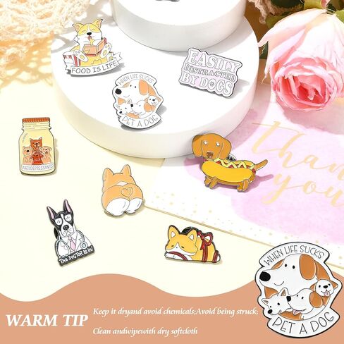 6/9 PCS Alloy Enamel Brooch Pins Cute Cat/Salamander/Cartoon Dog/Barbie Pink/Space etc Theme Pins Lapel Pin Set Brooch Pin for Backpacks Badges Hats Bags in Kuwait