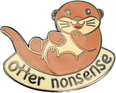 Enamel Pin,Otter Nonsense Lapel Pin,Cute Cartoon Badge,Funny Animal Brooch,Gift For Teens Friends Family Students Teachers,DIY Decor,Canvas Bag Backpack Denim Jacket Shirt Accessory in Saudi Arabia