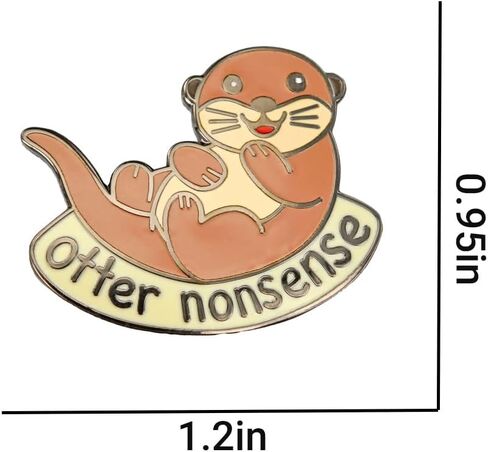 Enamel Pin,Otter Nonsense Lapel Pin,Cute Cartoon Badge,Funny Animal Brooch,Gift For Teens Friends Family Students Teachers,DIY Decor,Canvas Bag Backpack Denim Jacket Shirt Accessory in Saudi Arabia