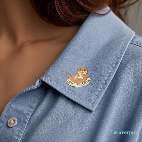 Enamel Pin,Otter Nonsense Lapel Pin,Cute Cartoon Badge,Funny Animal Brooch,Gift For Teens Friends Family Students Teachers,DIY Decor,Canvas Bag Backpack Denim Jacket Shirt Accessory in Saudi Arabia