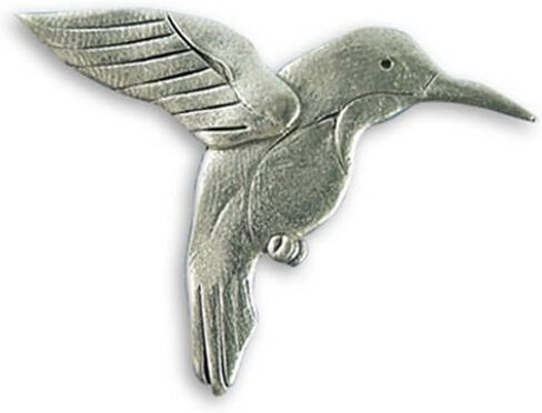 Magic Zoo Hummingbird Pin - Ruby Throated Hummingbird Brooch Handcrafted Pewter and Enamel Pin Made in the USA in Kuwait