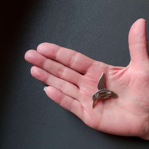 Magic Zoo Hummingbird Pin - Ruby Throated Hummingbird Brooch Handcrafted Pewter and Enamel Pin Made in the USA in Kuwait