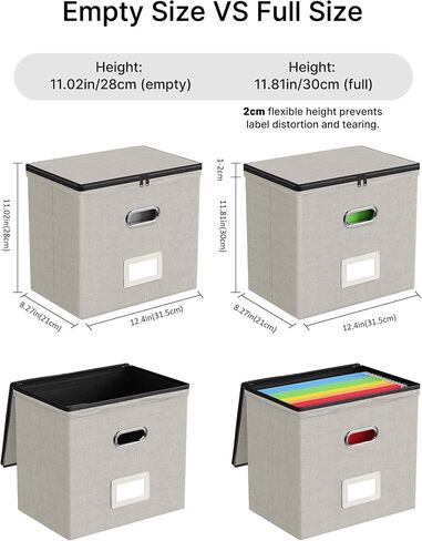Oterri File Organizer Boxes with Lids, File Box with Mesh Pockets, Document Organizer Box for Letter Size Folders, Zippers Important Document Organizer (Dark Blue, Small-1 Pack Without Folders) in Saudi Arabia