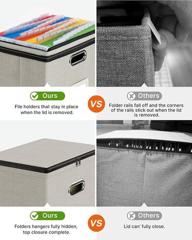 Oterri File Organizer Boxes with Lids, File Box with Mesh Pockets, Document Organizer Box for Letter Size Folders, Zippers Important Document Organizer (Dark Blue, Small-1 Pack Without Folders) in Saudi Arabia