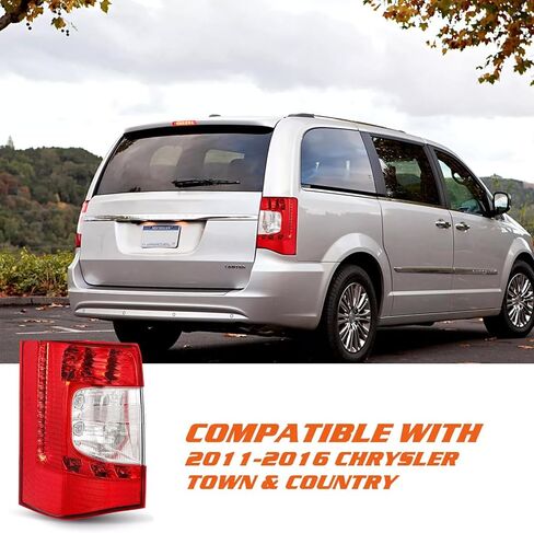 لعام 2011 2012 2013 2014 2015 2016 Chrysler Town & Country Tail Lights w/LED LED Halogen Assembly for 11-16 Town and Country Leachs Brake Brake Lamps ، LH Driver Side CH2800198 in Saudi Arabia