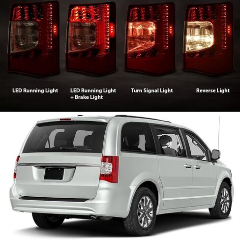 لعام 2011 2012 2013 2014 2015 2016 Chrysler Town & Country Tail Lights w/LED LED Halogen Assembly for 11-16 Town and Country Leachs Brake Brake Lamps ، LH Driver Side CH2800198 in Saudi Arabia