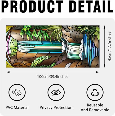 Aurora Borealis Dance Stained Glass Window Film, Decorative Aurora Borealis Dance Stained Glass Window Film, Aurora Borealis Dance Stained Glass Window Film for Bathroom Door Heat Anti UV in Kuwait