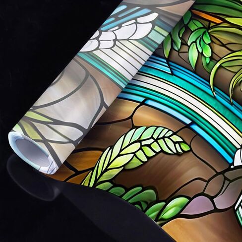 Aurora Borealis Dance Stained Glass Window Film, Decorative Aurora Borealis Dance Stained Glass Window Film, Aurora Borealis Dance Stained Glass Window Film for Bathroom Door Heat Anti UV in Kuwait